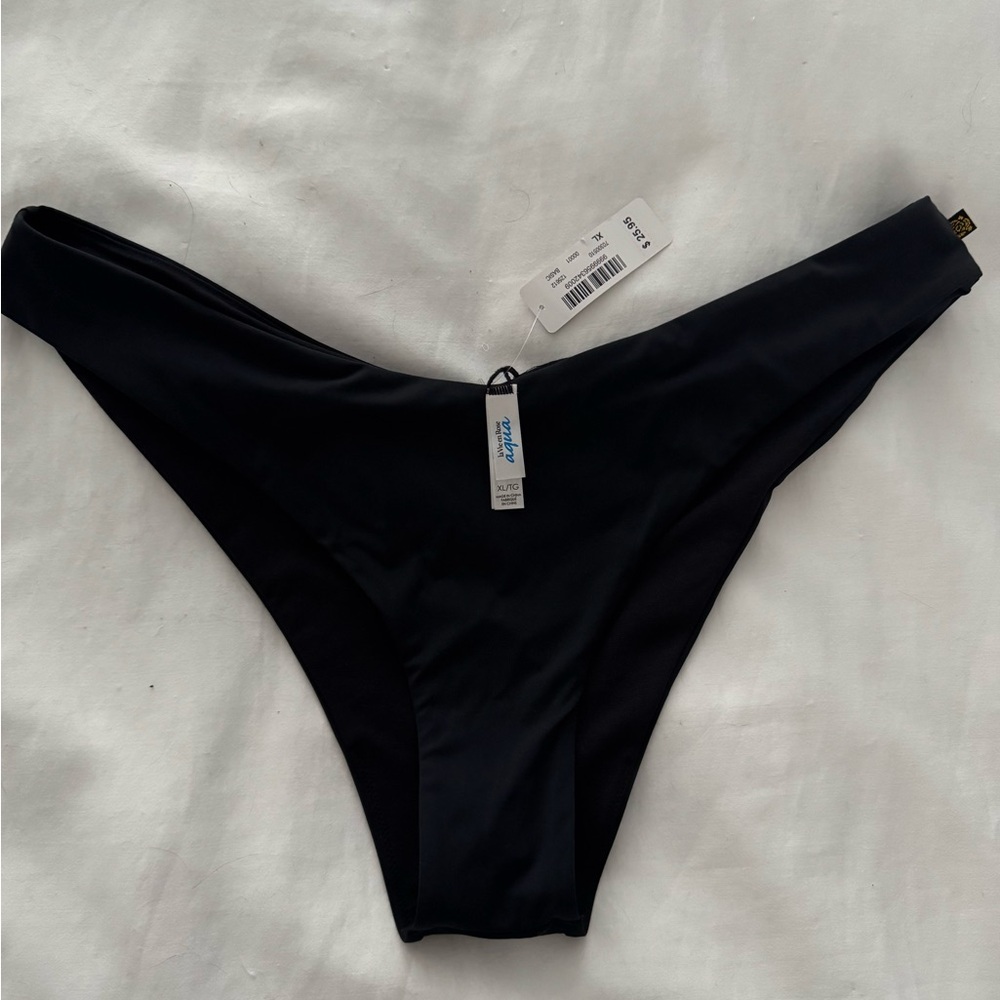 La Vie En Rose Aqua Black Bikini Bottom